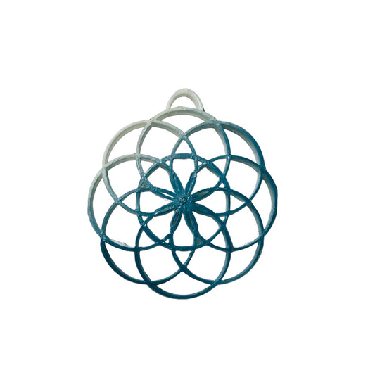 Flower Of Life Pendant                       (Ocean Blue Splash)